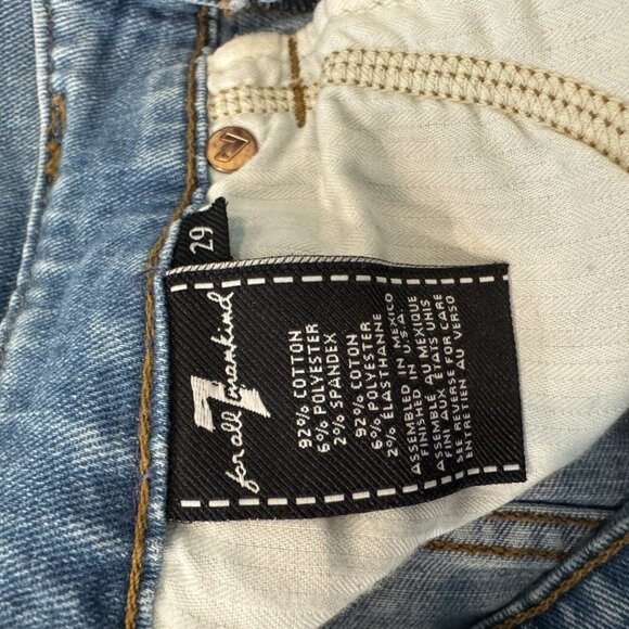 7 For All Mankind Jen Blue Jeans Women’s Size 29 Straight Leg Tie Belt - Picture 7 of 8